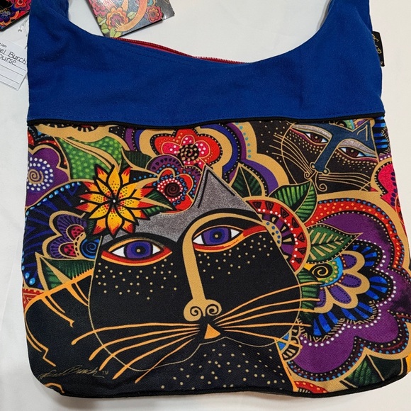 Laurel Burch Shoulder Tote Carlotta's Cats Colorful Bag Canvas NWT - Picture 2 of 11